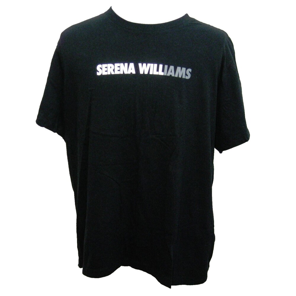 SERENA WILLIAMS Men's (Size 2XL) Black NIKE Short Sleeve Tennis T-Shirt Spellout